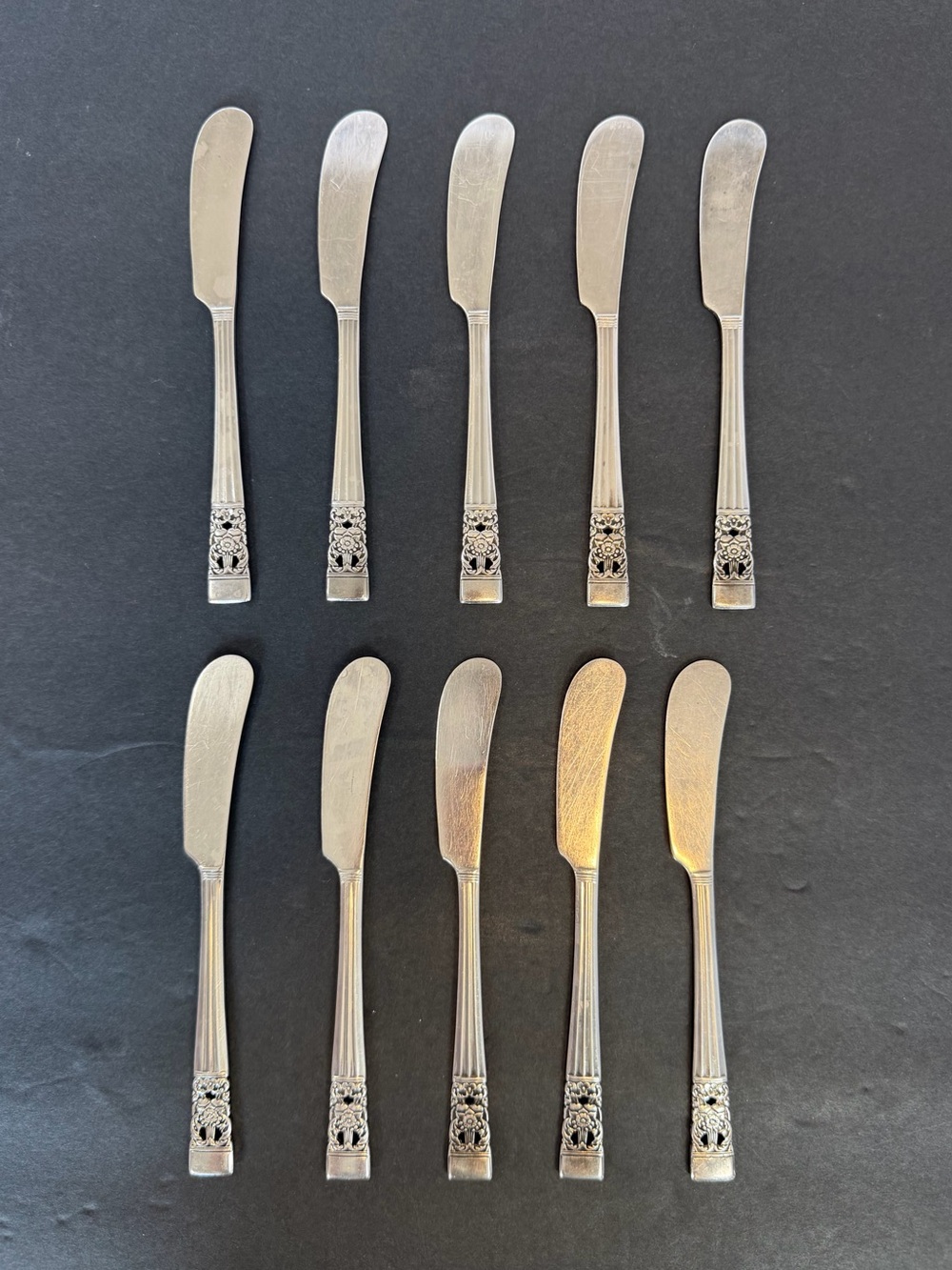 Oneida Community Coronation Silverplate Butter Knife Set of 10 Vintage 1936